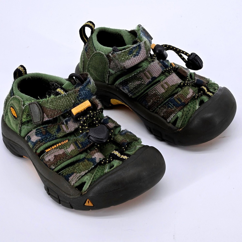 KEEN Newport H2 Camo Waterproof Hiking Sandals Green Brown Toddler Kids Size 8